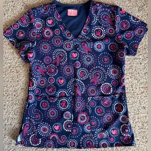 Ava Therese Breast Cancer Awareness Scrub Top
